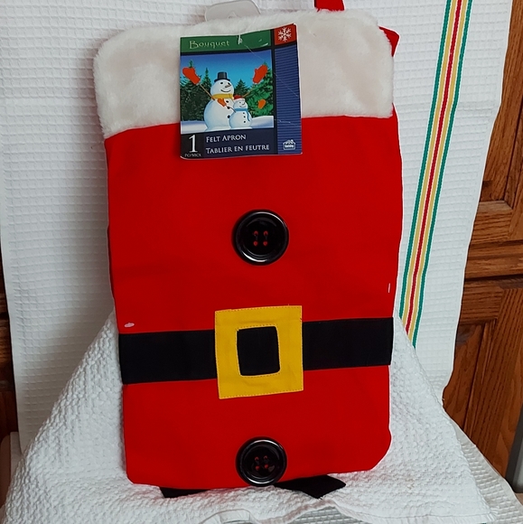 NWT Bouquet Collection Adult Christmas Apron- Santa's Coat - Picture 2 of 6